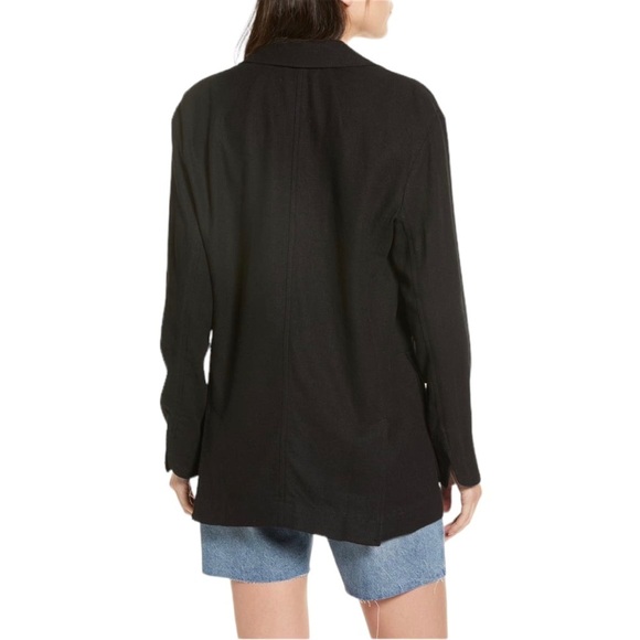 NWT Madewell Larsen Breezewoven Linen Blend Blazer in Black Size Medium - Picture 2 of 9